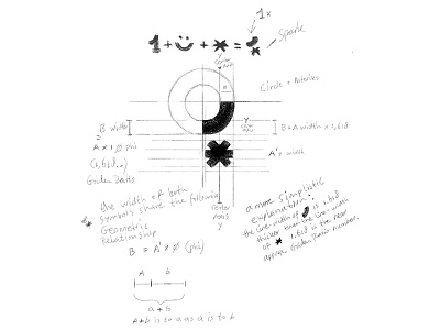 One Spark - sketch / process geometric guidelines helvetica icon logo non profit process sketch swiss design