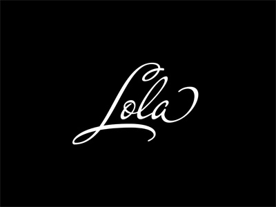 Lola black design logo script type typography white