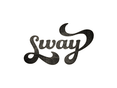 Sway black design lettering logo script typography white
