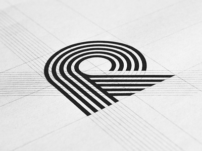 R / Monogram black concept letter lines logo monogram print r stamp white
