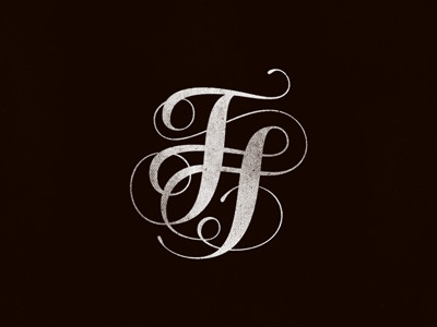 FF-monogram f ff hand letter lettering logo mark monogram script texture type typography