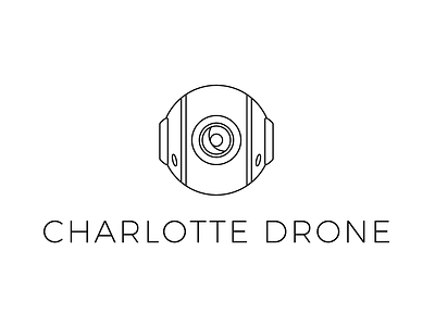 Charlotte Drone black brand camera drone fly line logo logotype monoline photo simple video