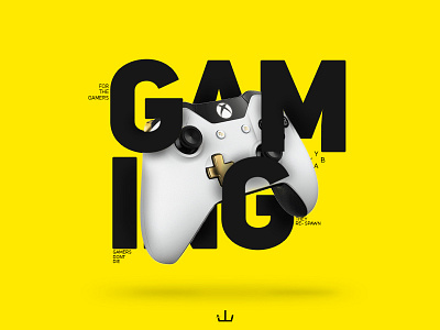 Black & Yellow controller gaming typography xbox