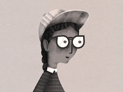 The Lady animation character glasses hat illustration lady