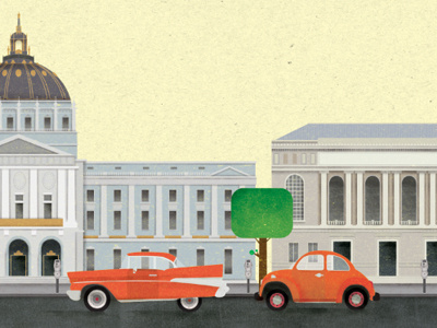 SF Civic Center illustration san francisco