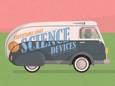 Science Devices animation illustration science van