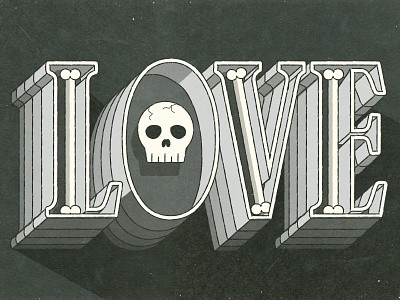 Lovedeath death lettering love skull type