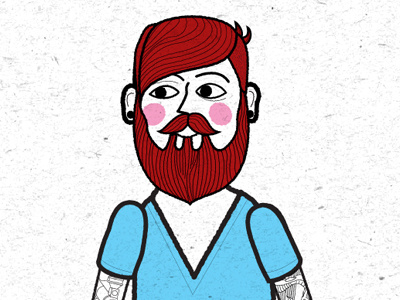 Selfportrait 60s animation beard character illustration portrait tattoo vintage