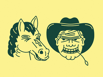 Horse & Cowboy cowboy horse illustration