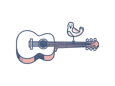 Groovy bird groovy guitar haight illustration pool san francisco woodstock