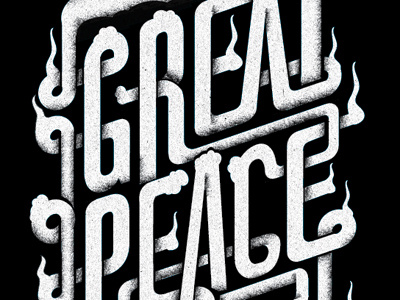 The Great Peace Smoke Lettering book cover lettering smoke type