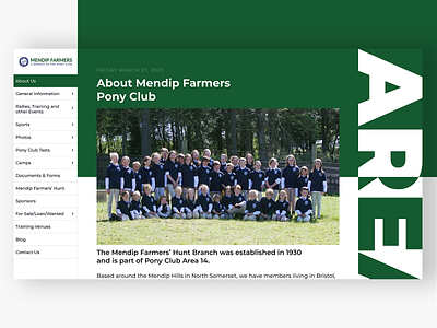 Mendip Farmers Pony Club Redesign figma pony club uidesign web web design webdesign website design