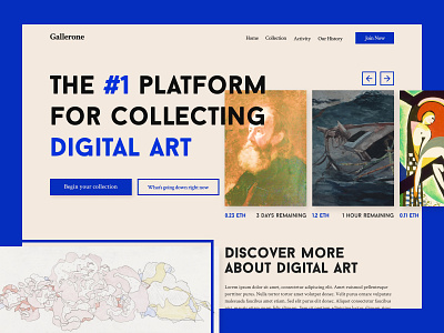 Gallerone Landing Page dailyui figma ui web webdesign website design