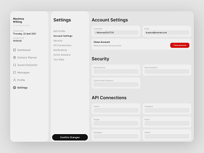 Settings UI Design