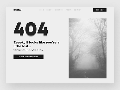 Dantly 404 UI Design 008 404 dailyui figma lost ui uidesign web webdesign website design