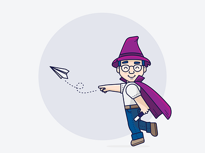 Ozzy // Paper Plane art brand character branding clean coding concept design design inspiration flat graphic design icon illustration illustrator inspiration minimal paper plane ui vector wizard