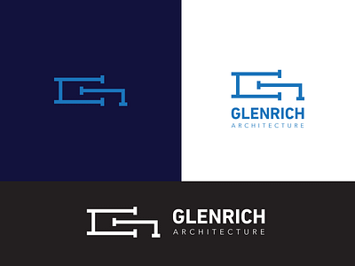 GLENRICH ARCHITECTURE branding design flat icon illustration illustrator logo thirty logos typography vector