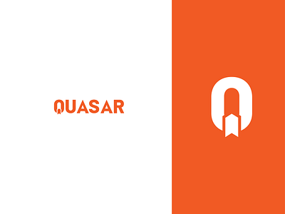 Quasar branding dailylogochallenge flat icon logo rocket typography vector