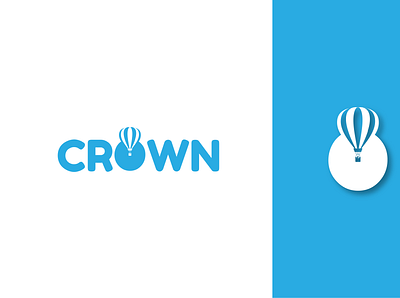 Crown Hot air balloon Company branding dailylogochallenge design flat icon logo