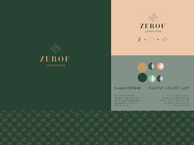 Zerof Jewelers: Brand Identity Design brand branding diamond fashion flat gold icon jewelry logo luxury typography