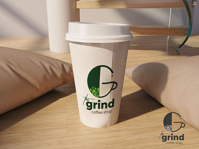 The Grind Coffee Cup coffee illustrator logo simple the grind thirty logos