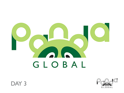 Day 3 Panda Global daily logo challenge dailylogochallenge day 3 green illustrator logo panda