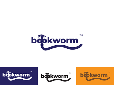 Day14 Bookworm book design illustrator logo thirty logos word worm