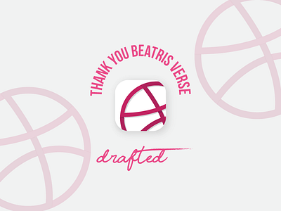 Drafted! design draft dribble icon player shot thank you word