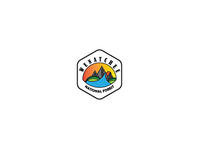 Day25 Wenatchee National Forest design flat forest illustration lines logo national thirty logos wenatchee