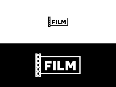FILM black branding design film flat icon illustration movies thirty logos thirtylogos typography white