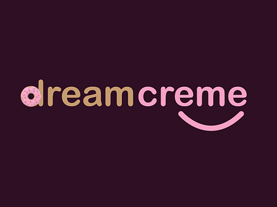 Dreamcreme Donuts branding cake dream food icon illistration logo type typography ui ux vector