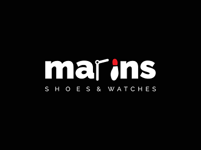 Marins Shoes & Watches branding design flat illustration logo shoe typography ui ux vector watches