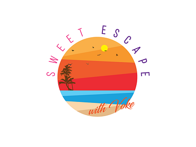 Sweet Escape with Voke blog design flat icon illustartor logo travel typography vacation vector