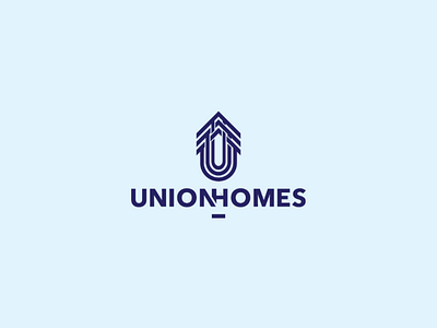 Union Homes Realtors brand branding clean design flat icon illustration logo logotype minimal realestate realtors typography vector