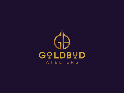 Goldbud Ateliers ateliers brand branding bud fashion gold icon illustrator logo luxury minimalism typography wordmark