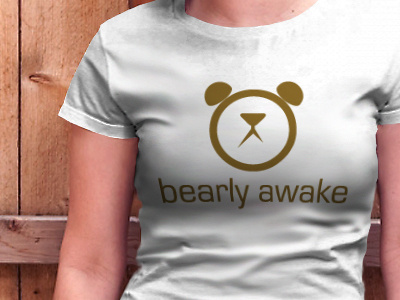 Bearly Awake Tee (coming soon?) alarm awake bear brown clock logo shirt t shirt tee