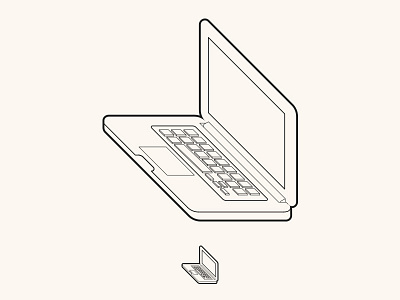 Lappy and Lap Jr. icon illustration iso isometric laptop