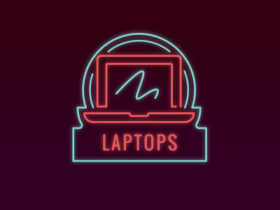 パソコンLaptops 50s laptop light neon retro sign signs vintage