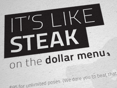 It's like steak...
