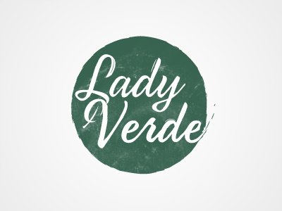 Lady Verde: Wipe-up circle crest fancier script green lady leaf natural verde