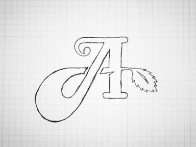 A Minty... secret project. app leaf logo mint monogram script