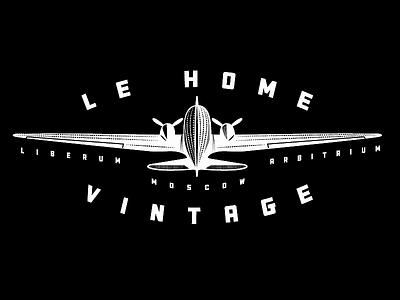 Le Home Vintage Plane aircraft aviation dc3 logo plane retro vintage