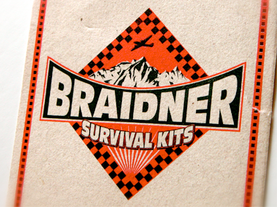 Braidner Survival Kits brand branding business card collateral identity logo print retro vintage
