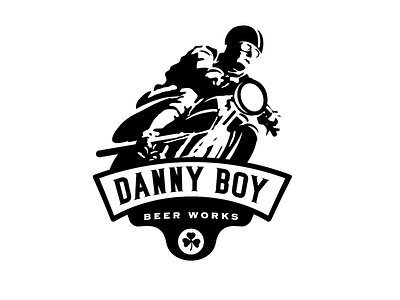Danny Boy Beer Works 2 beer brewery label logo retro vintage