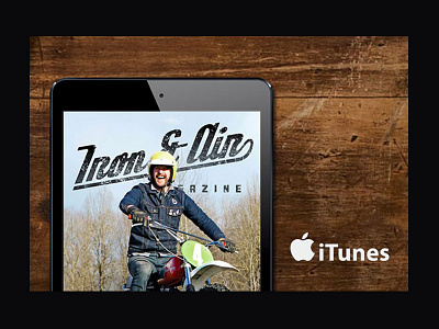 Iron And Air Mag On Itunes itunes logo. branding magazine motorcycle script vintage