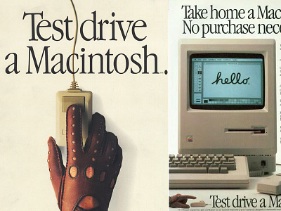 Test Drive A Mac- 30 years ago. apple macintosh