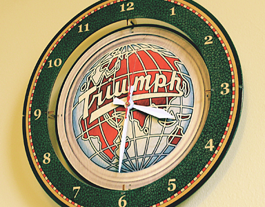 Triumph Clock clock globe retro triumph vintage