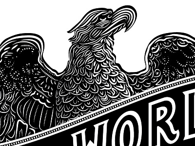 Eagle eagle engraving illustration lines retro vintage