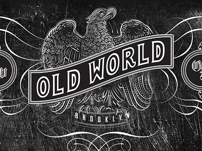 Old World Brooklyn brooklyn eagle engraved. logo vintage