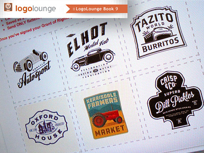 Logo Lounge Book 9 badge badges car lettering logo logo lounge pickles publish published tractor typograhy vintage